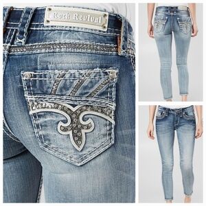 ❤️ROCK REVIVAL❤️ DARCEY EMBELLISHED EASY ANKLE SKINNY JEANS 28